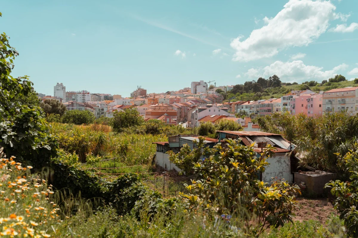 A scenic view of a safe and welcoming Lisbon neighborhood