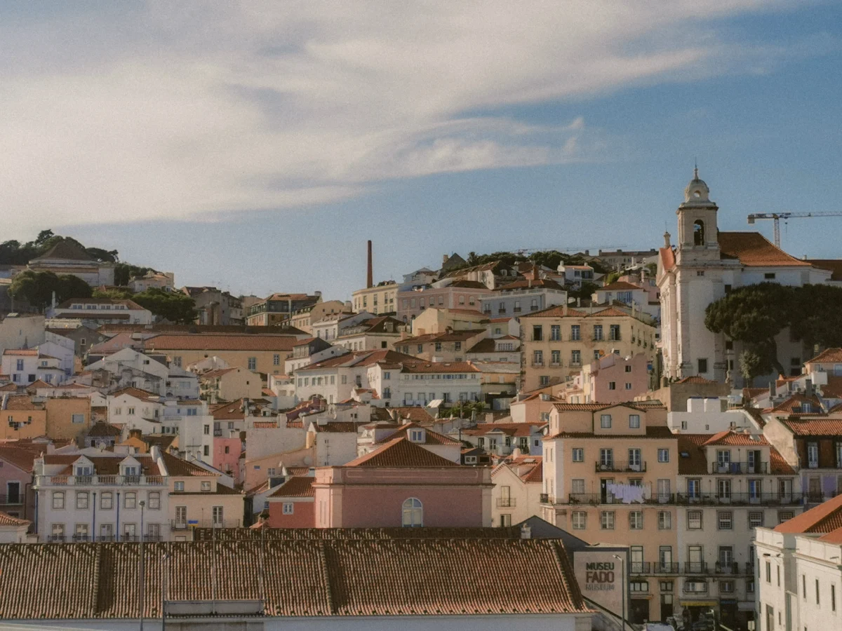 Scenic view of Lisbon's colorful cityscape with iconic landmarks