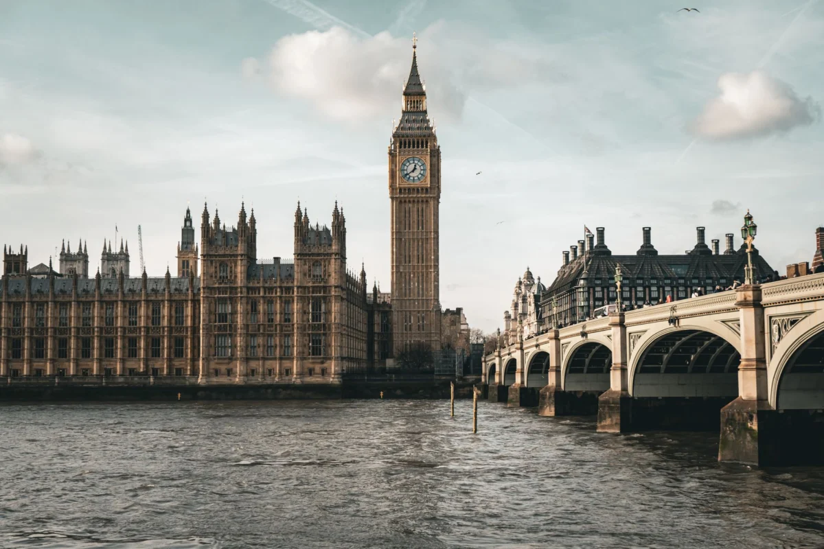 View of London's skyline featuring famous landmarks