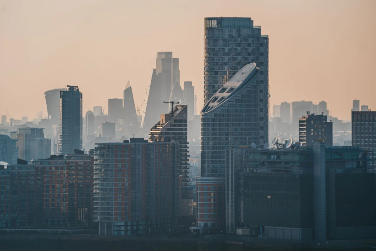 A breathtaking view of the London skyline at sunset