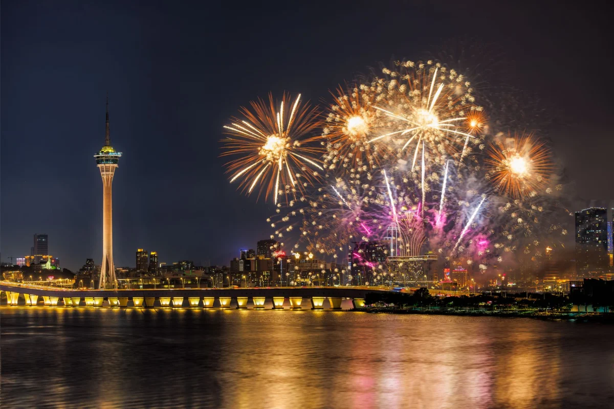 Captivating view of Macau skyline lit up at night