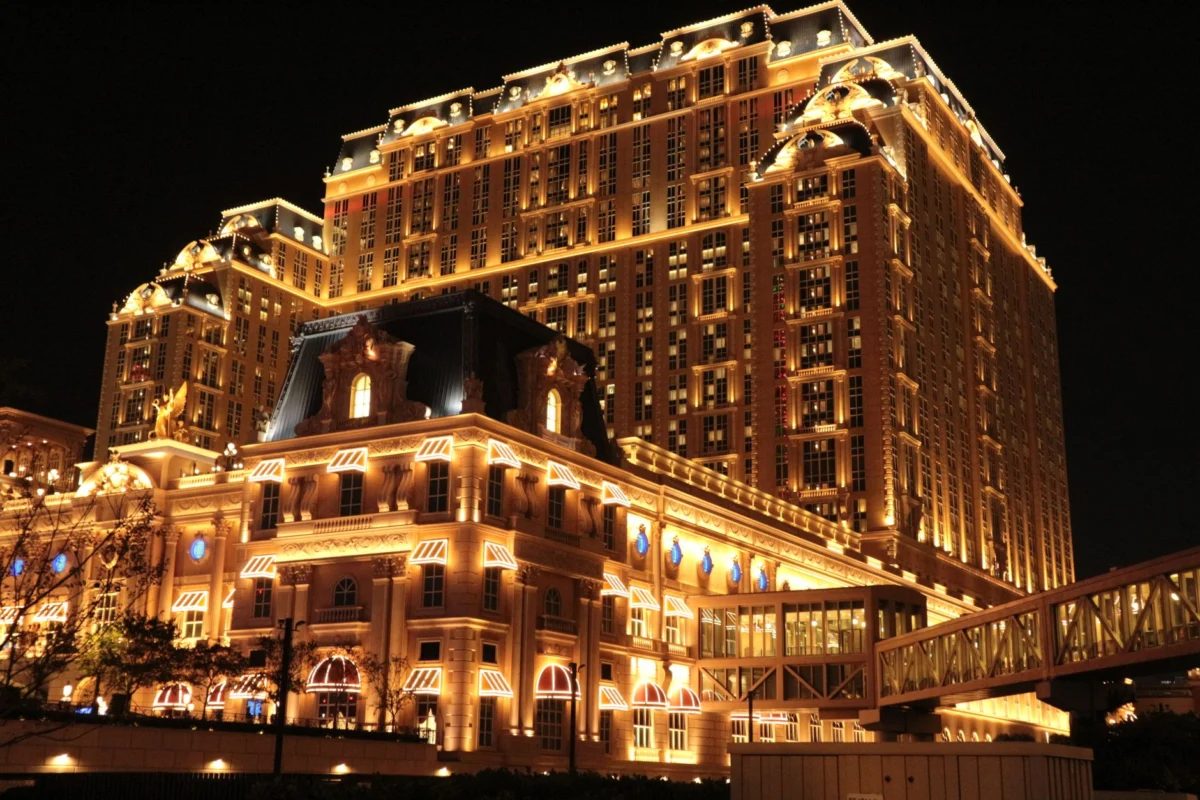 Bustling night skyline of Macau highlighting city life