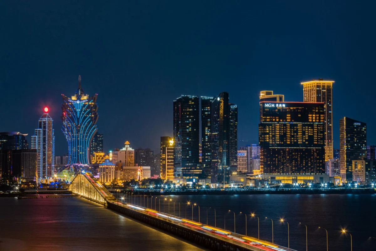 Stunning night view of Macau skyline