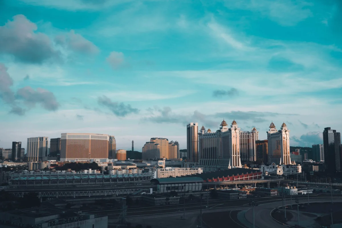Stunning Macau skyline at sunset, showcasing the romantic allure of the city.