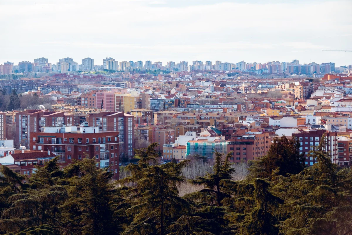 A breathtaking view of Madrid's skyline at sunset
