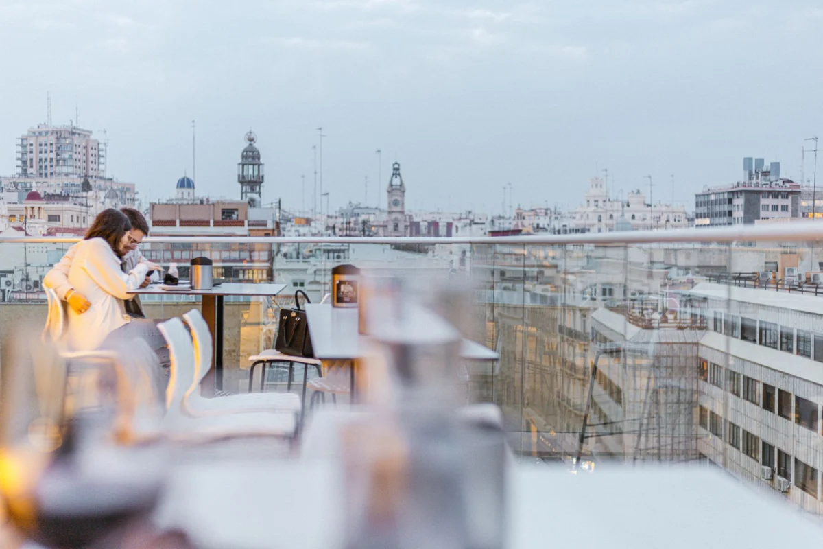 Scenic sunset over Madrid's romantic skyline