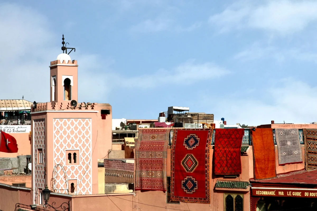 Sunset over historic Marrakech skyline for perfect couple retreat