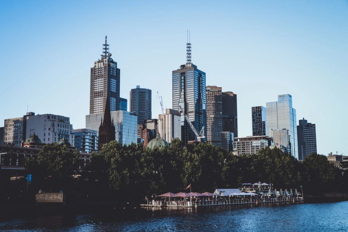 Panoramic view of Melbourne city skyline perfect for family stays