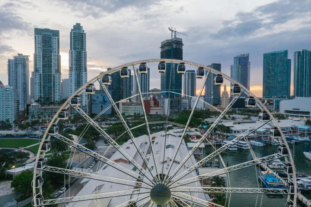 Romantic Miami skyline featuring iconic landmarks