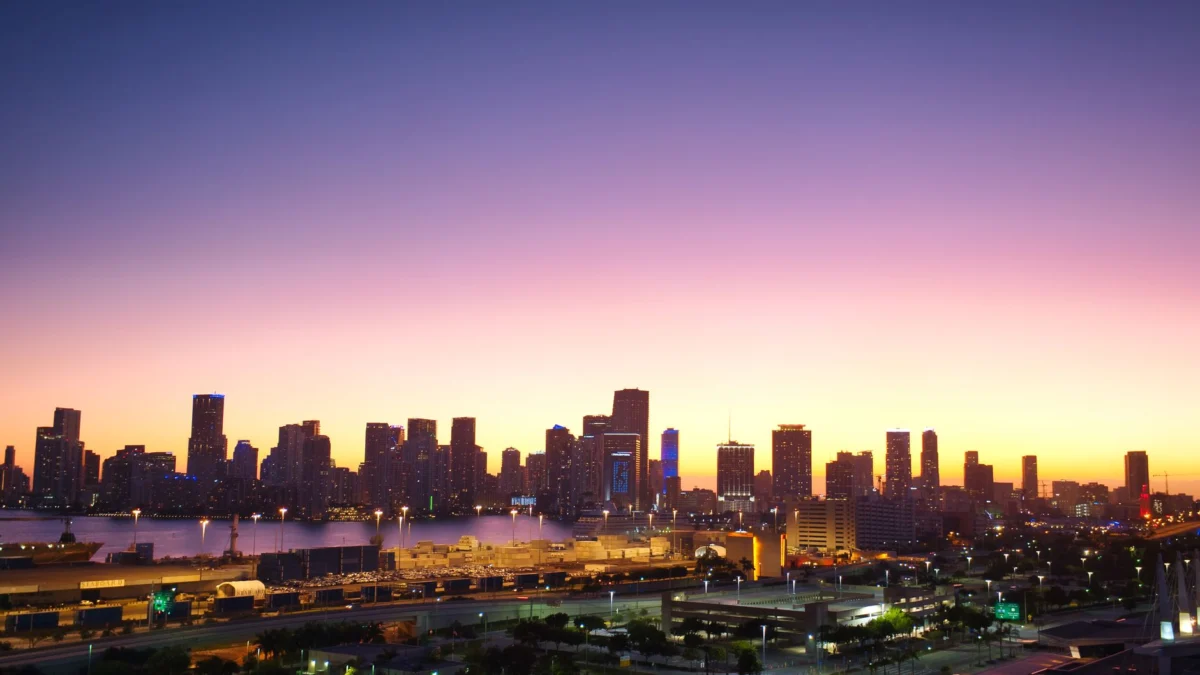 Dazzling Miami skyline with iconic skyscrapers