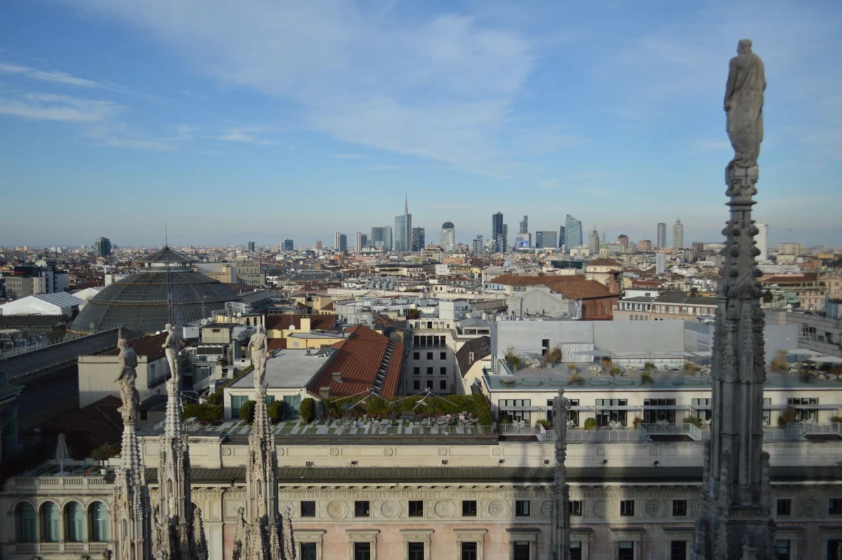 Romantic view of Milan's historic skyline with landmarks