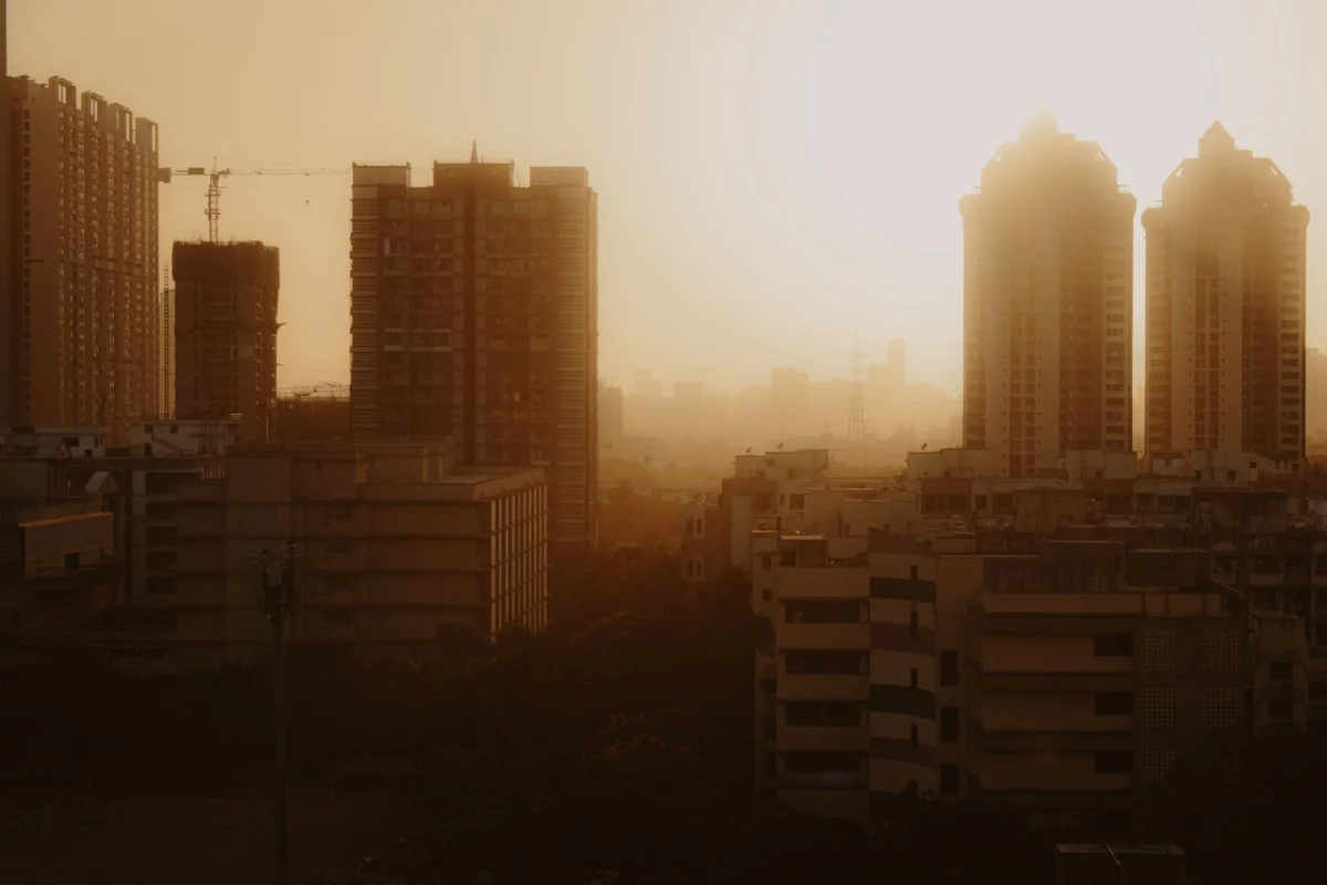 Romantic sunset view of Mumbai skyline for couples