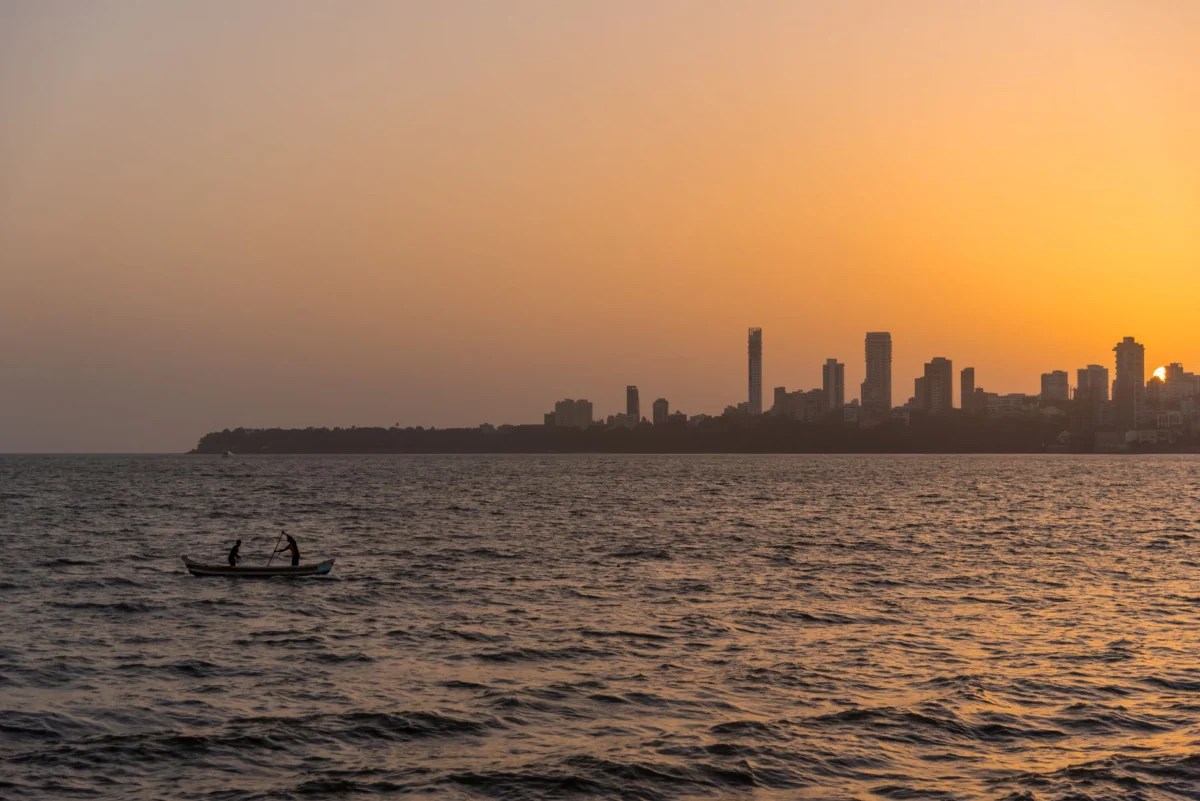 The iconic Mumbai skyline at sunset with luxurious hotels