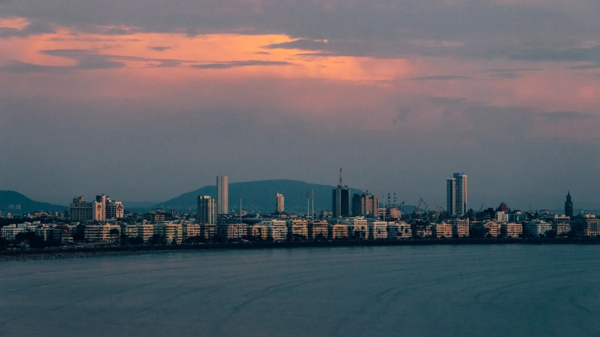 A breathtaking sunset over the iconic Mumbai skyline