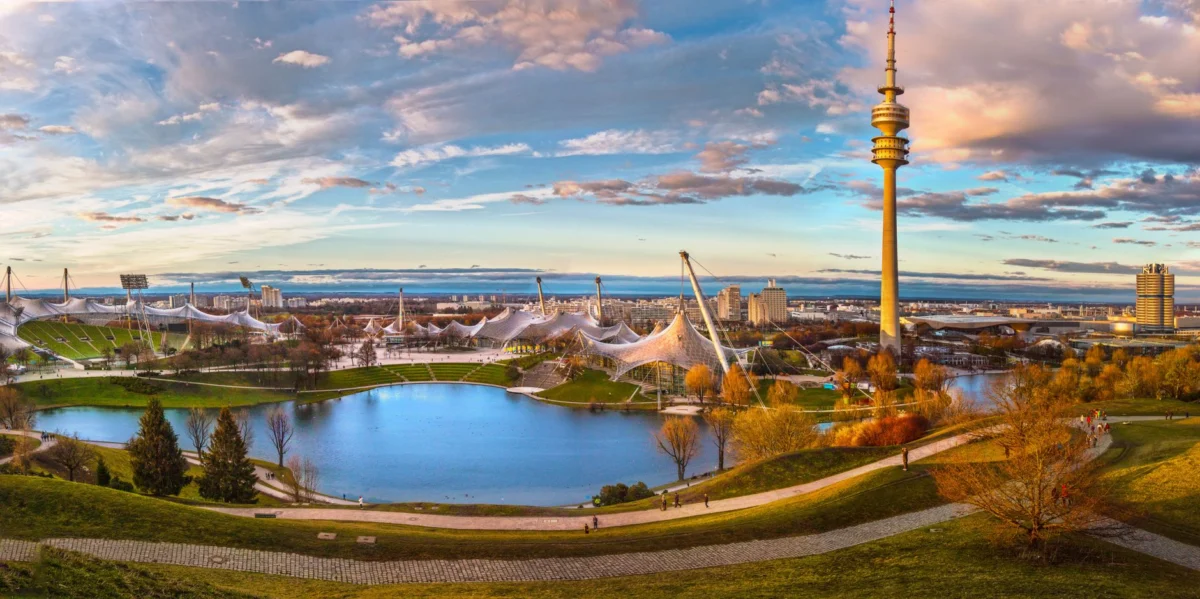 Breathtaking skyline of Munich at sunset