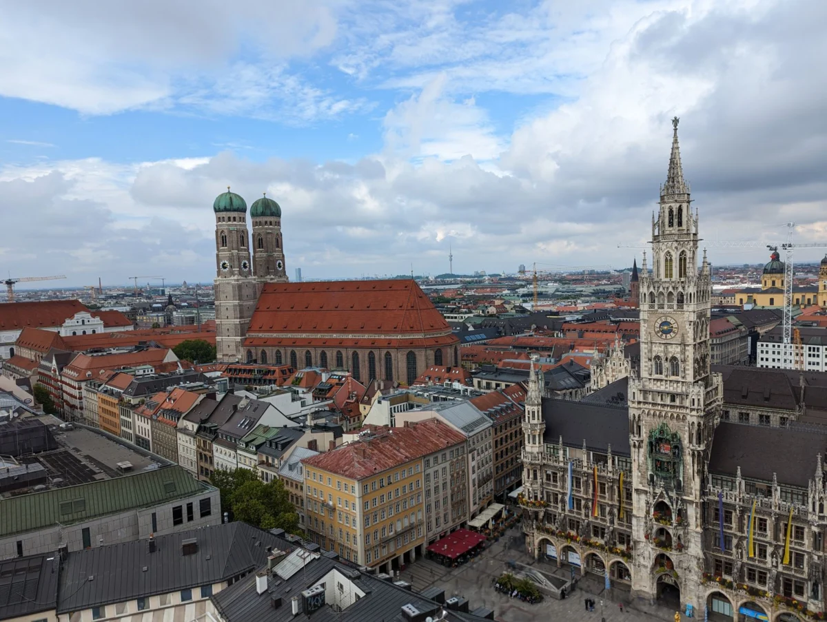 Munich skyline view with historic architecture