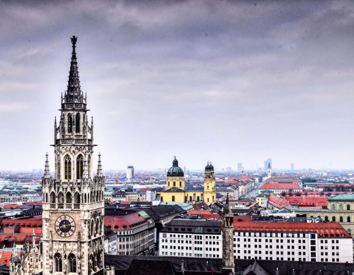 Romantic view of Munich skyline