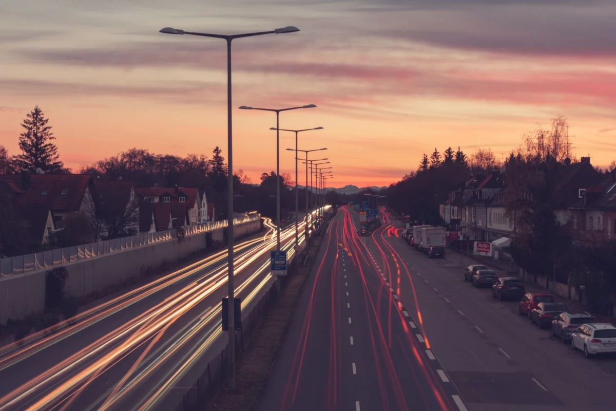 Panoramic view of Munich's skyline at sunset