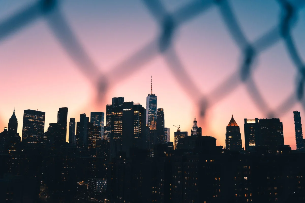 Stunning view of New York City's skyline at sunset