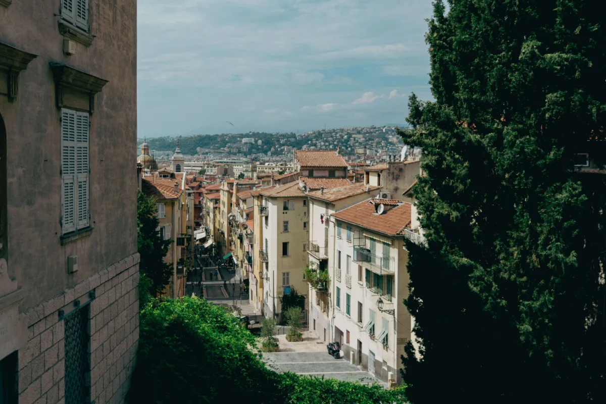 Stunning view of Nice old town and coastline