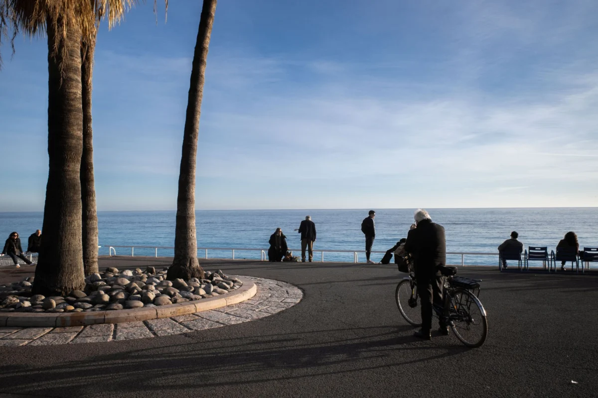 A scenic view of Nice promenade with cycle paths