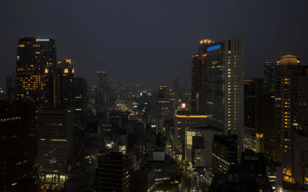 Stunning Osaka skyline at night highlighting city safety and beauty