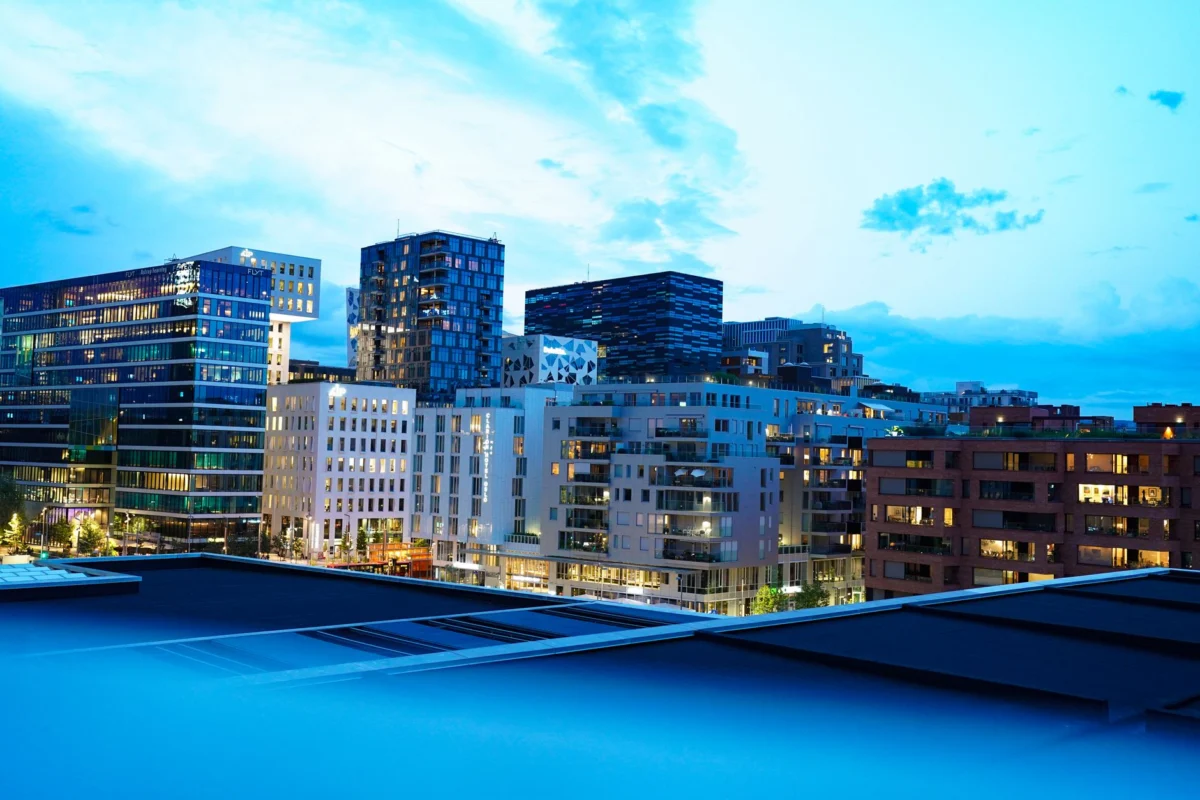 View of Oslo's skyline with affordable neighborhoods