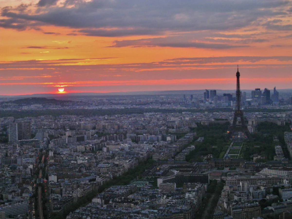 Eiffel Tower in Paris at sunset