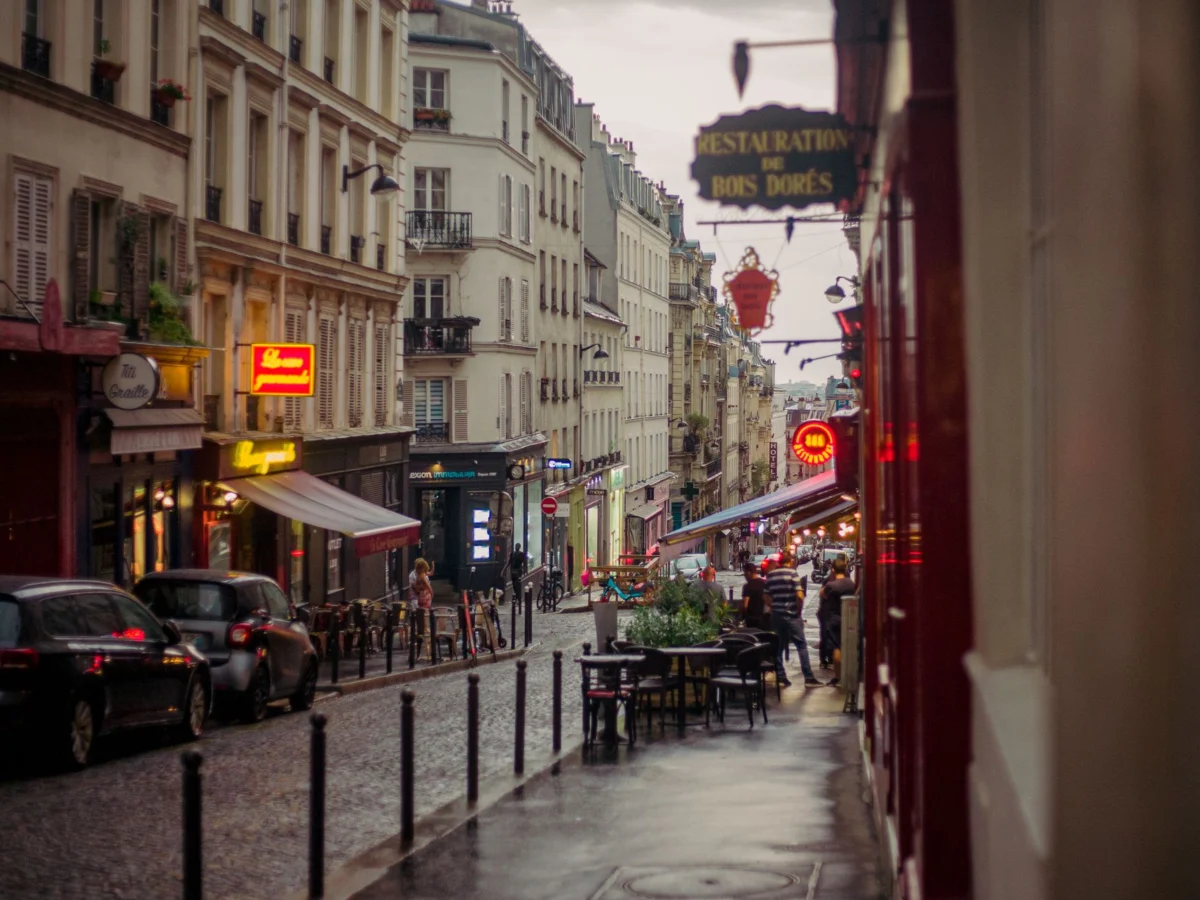 A tranquil alley in a Parisian neighborhood perfect for couples
