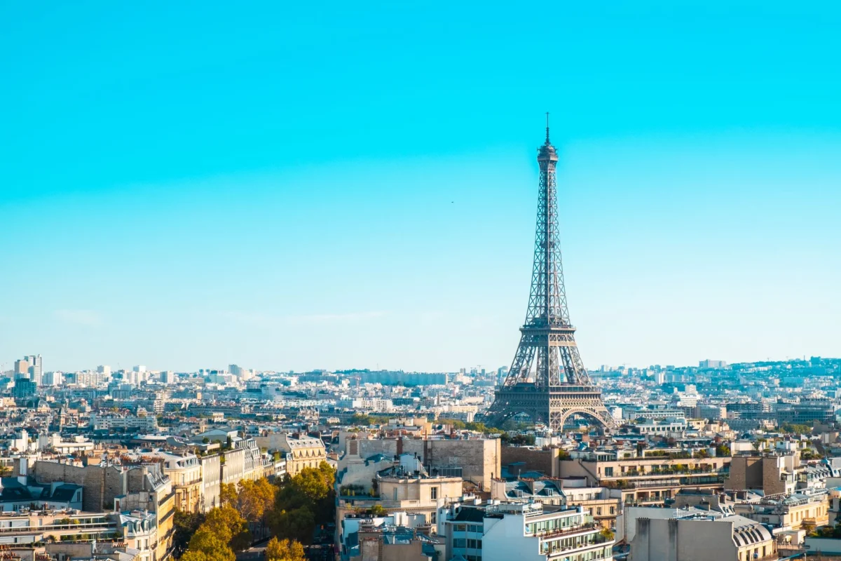 View of Paris skyline including the Eiffel Tower