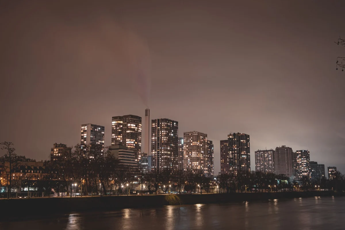 View of Paris skyline with winter atmosphere