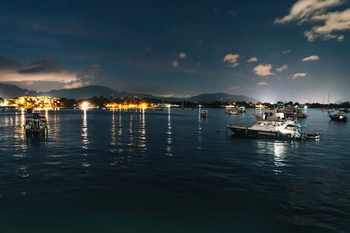 Romantic night skyline view of Phuket city