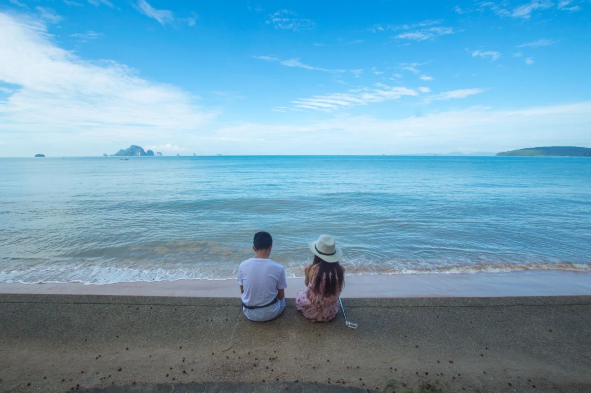 Romantic sunset view of Phuket cityscape