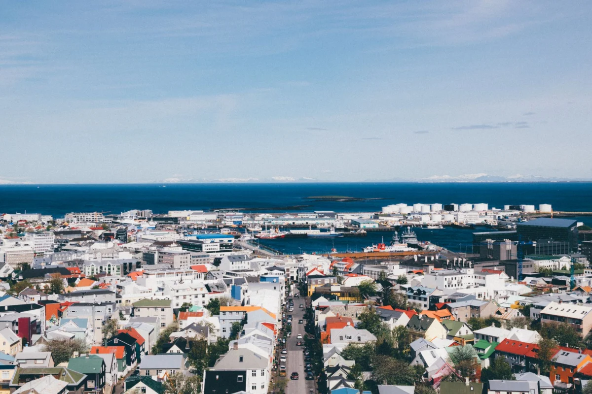 Scenic view of Reykjavik skyline with iconic landmarks