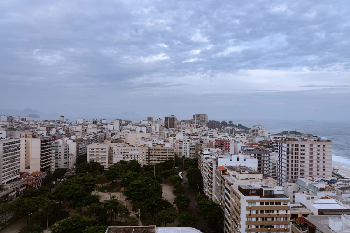Panoramic view of Rio de Janeiro's Copacabana beachfront