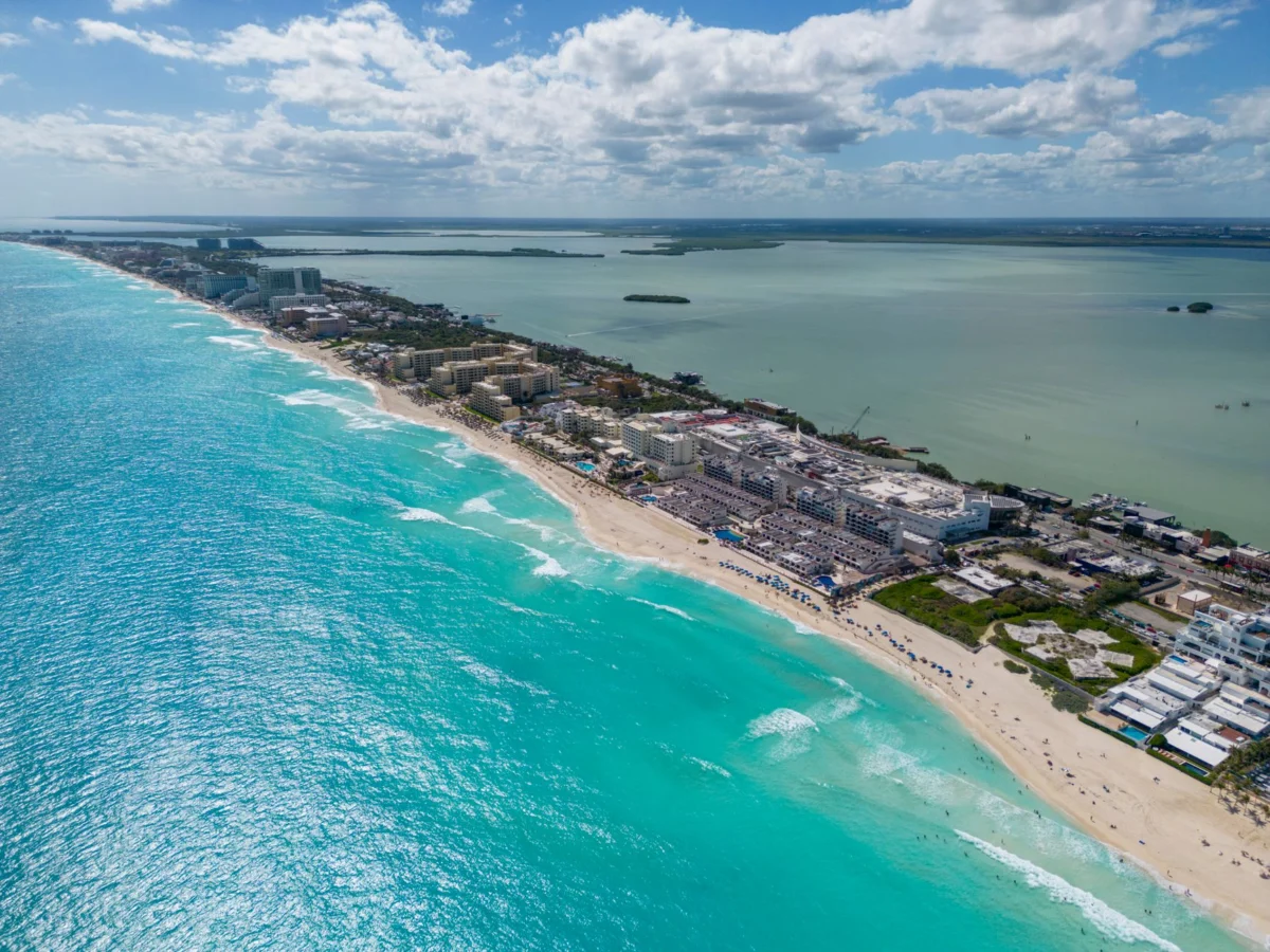 Romantic hotel room setup in Cancun with stunning view
