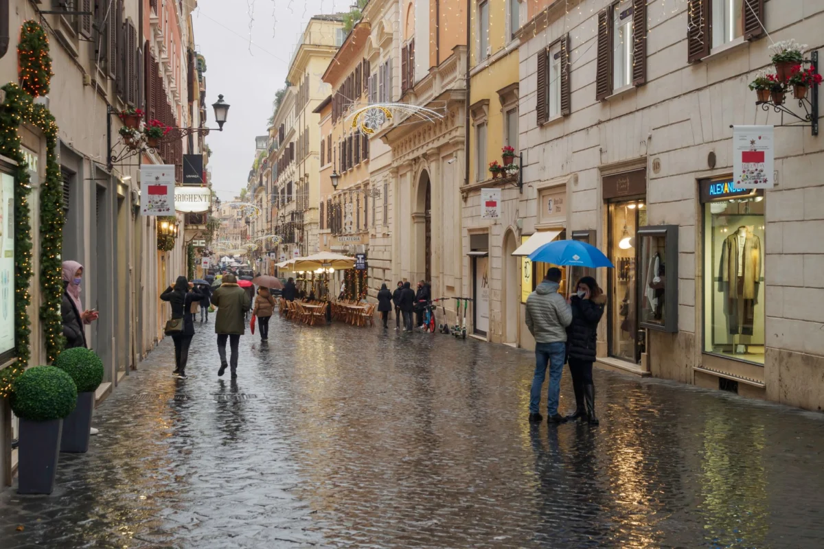 A romantic view of Rome's skyline in winter, perfect for couples