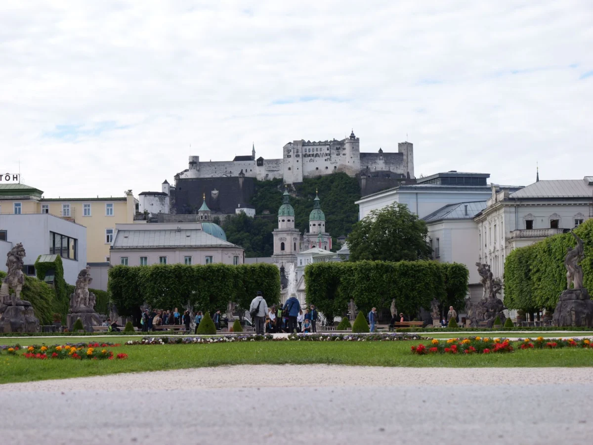 Panoramic view of Salzburg with castle and scenic landscape