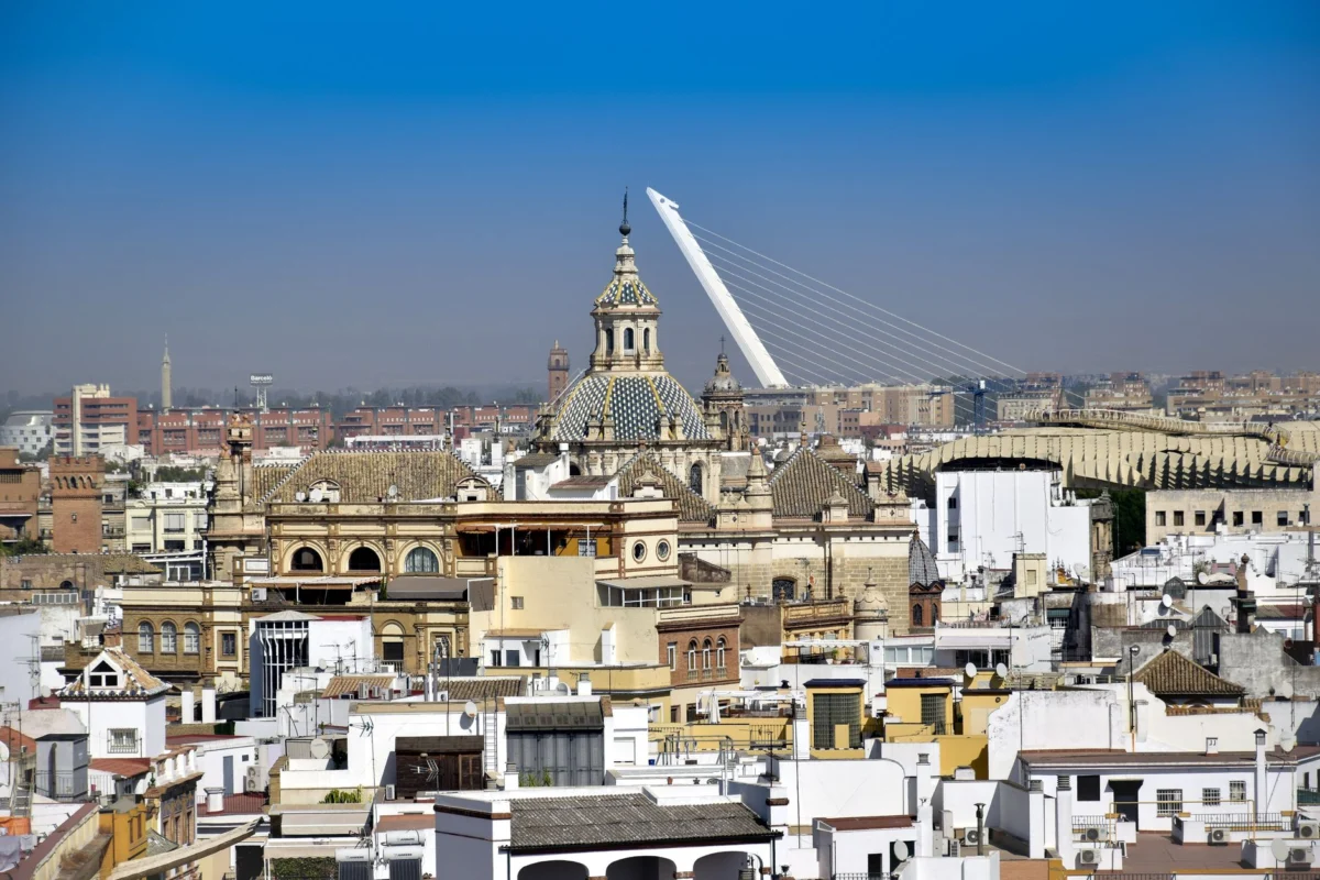 Scenic view of Seville's romantic and serene city skyline