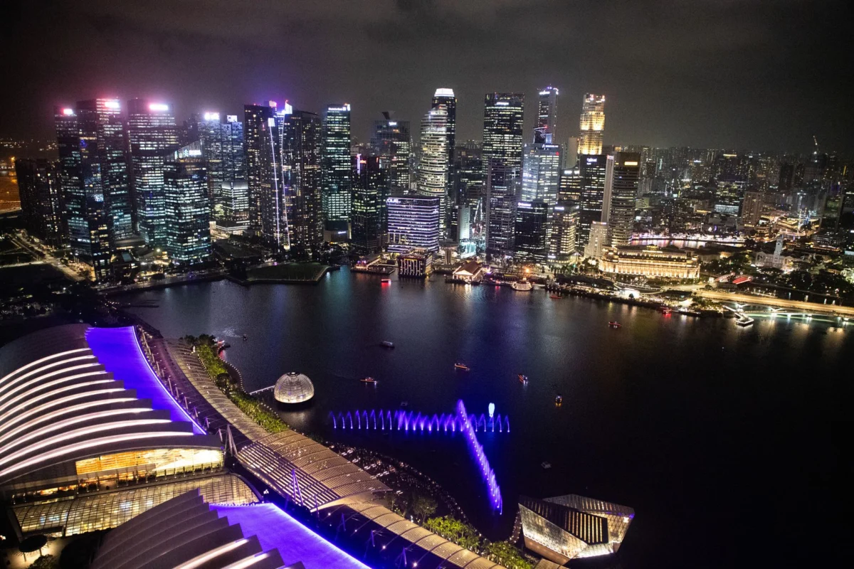 Singapore Marina Bay skyline at sunset