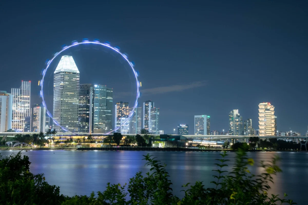 Stunning view of Singapore's skyline at night