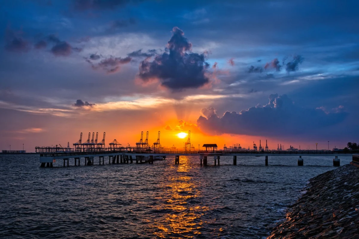 Breathtaking view of Singapore's skyline at sunset