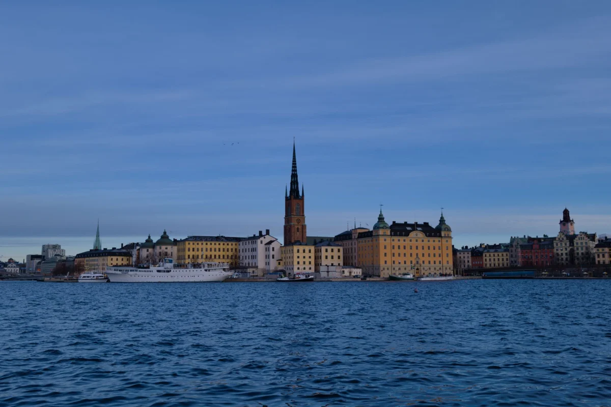 Panoramic view of Stockholm's skyline featuring its picturesque waterfront