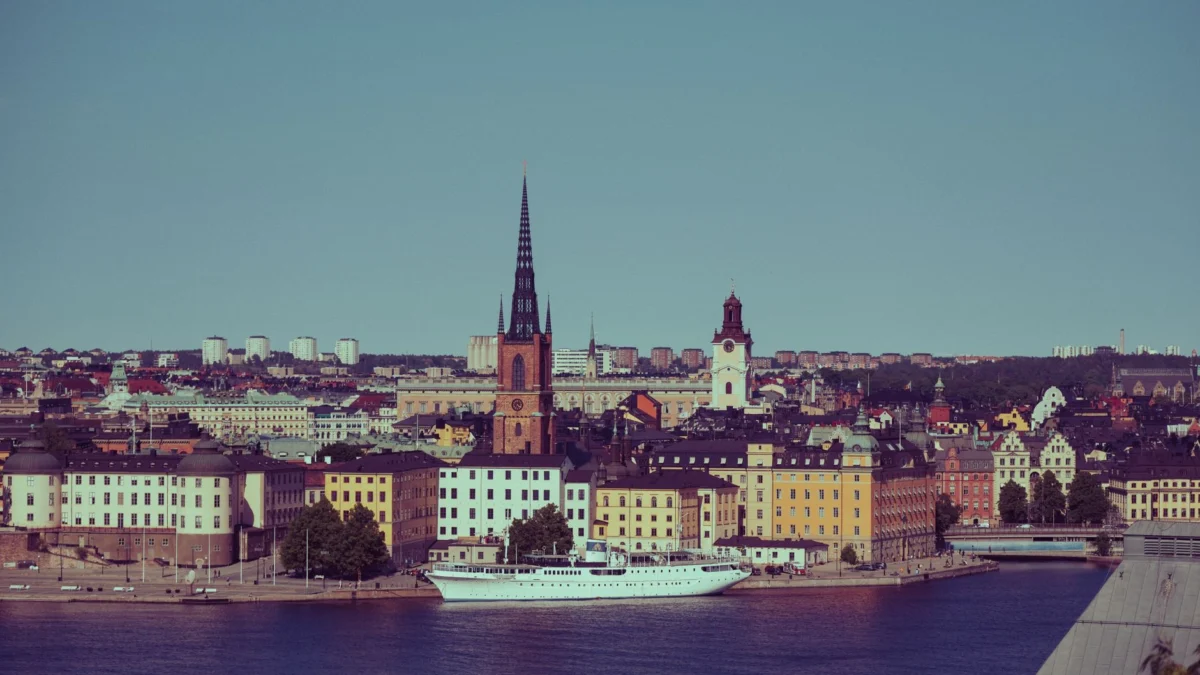 Scenic view of Stockholm's Gamla Stan, highlighting its iconic skyline