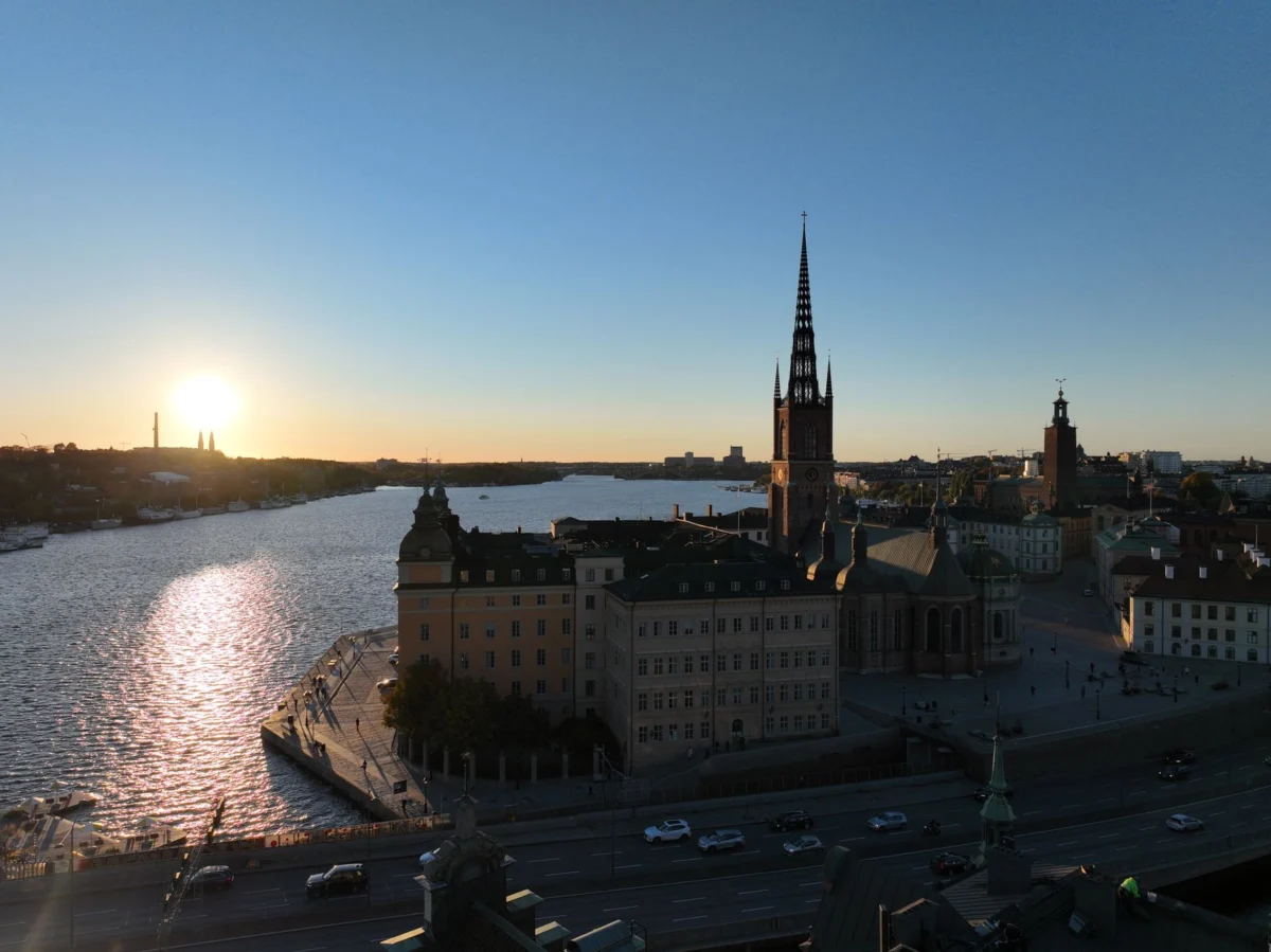 Scenic view of Stockholm's Gamla Stan at sunset