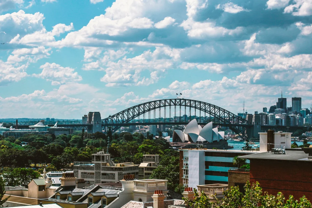 Stunning Sydney Harbour skyline with iconic Opera House and Harbour Bridge