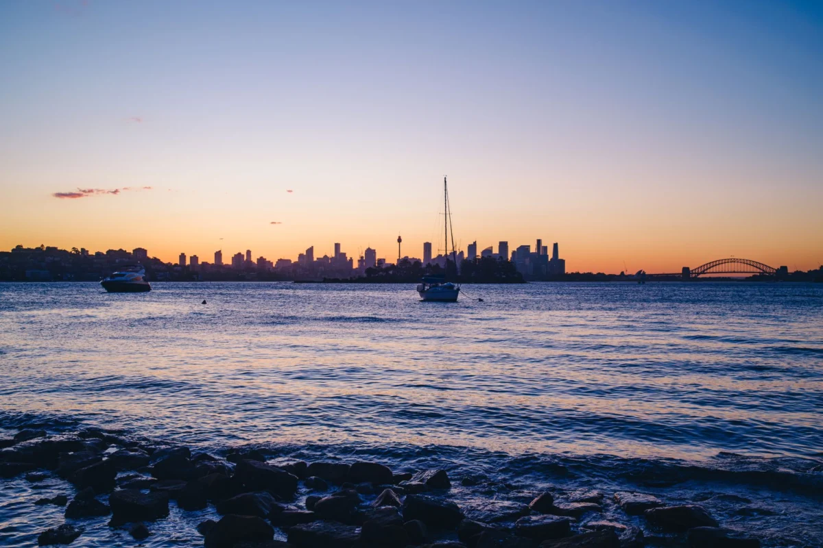 Breathtaking view of Sydney Harbour at sunset