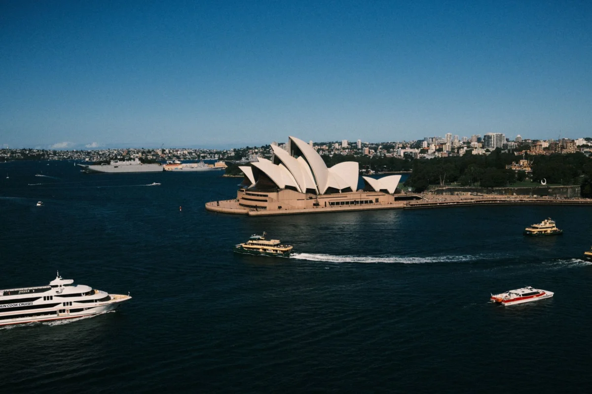 Stunning view of Sydney Opera House by the harbor