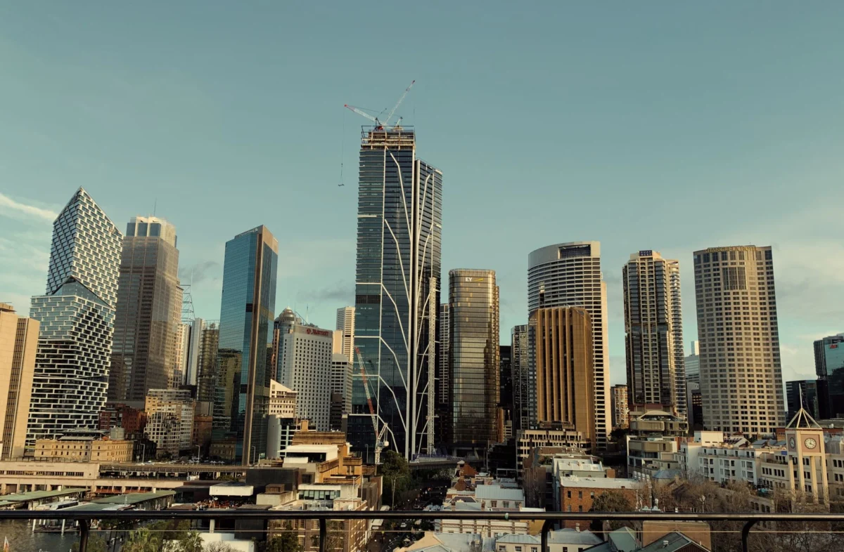 Skyline view of Sydney's business district