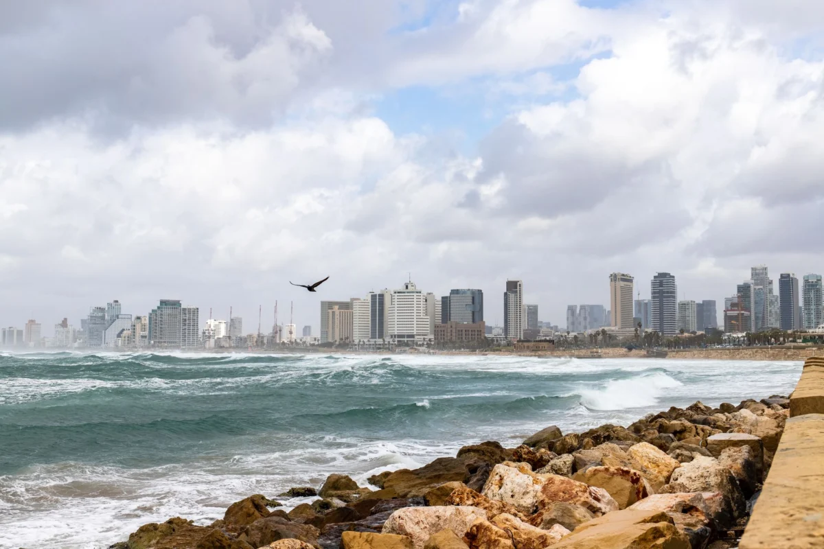 Scenic Tel Aviv skyline with the Mediterranean Sea